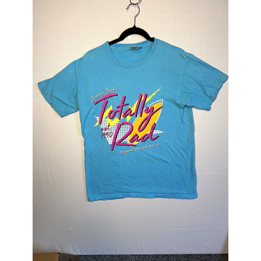 Vintage Comfort Colors Blue Bahama Buck's Totally Rad 90s Cotton tee-M
